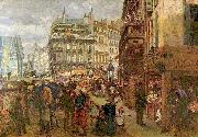 Adolph von Menzel Weekday in Paris Sweden oil painting artist